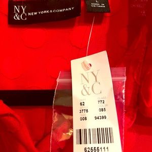 Dot chiffon NYC shirt Red dress!